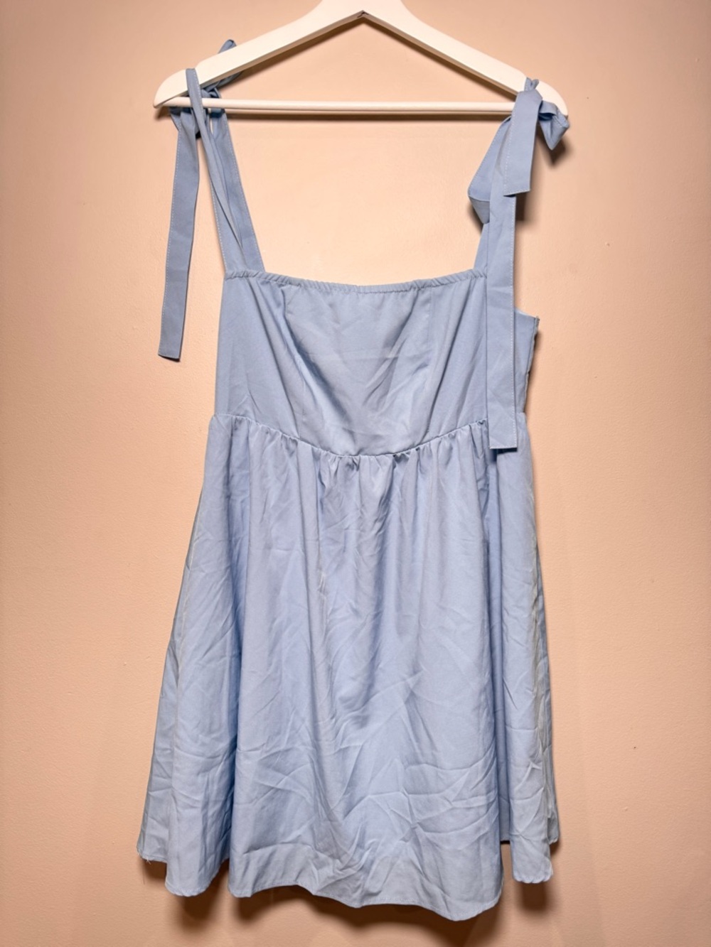 Light Blue Tie Strap Mini Dress Size Small Boutique